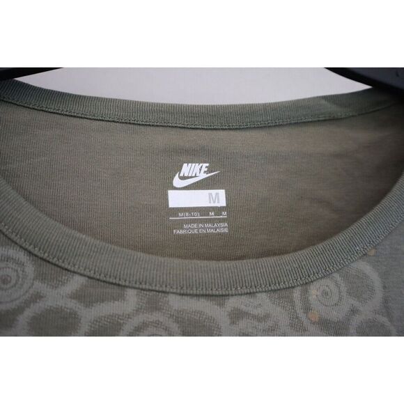 Nike 267070-303 Women's Sz Medium (8-10) Olive Green S/S Cotton Active T-Shirt - Picture 3 of 6
